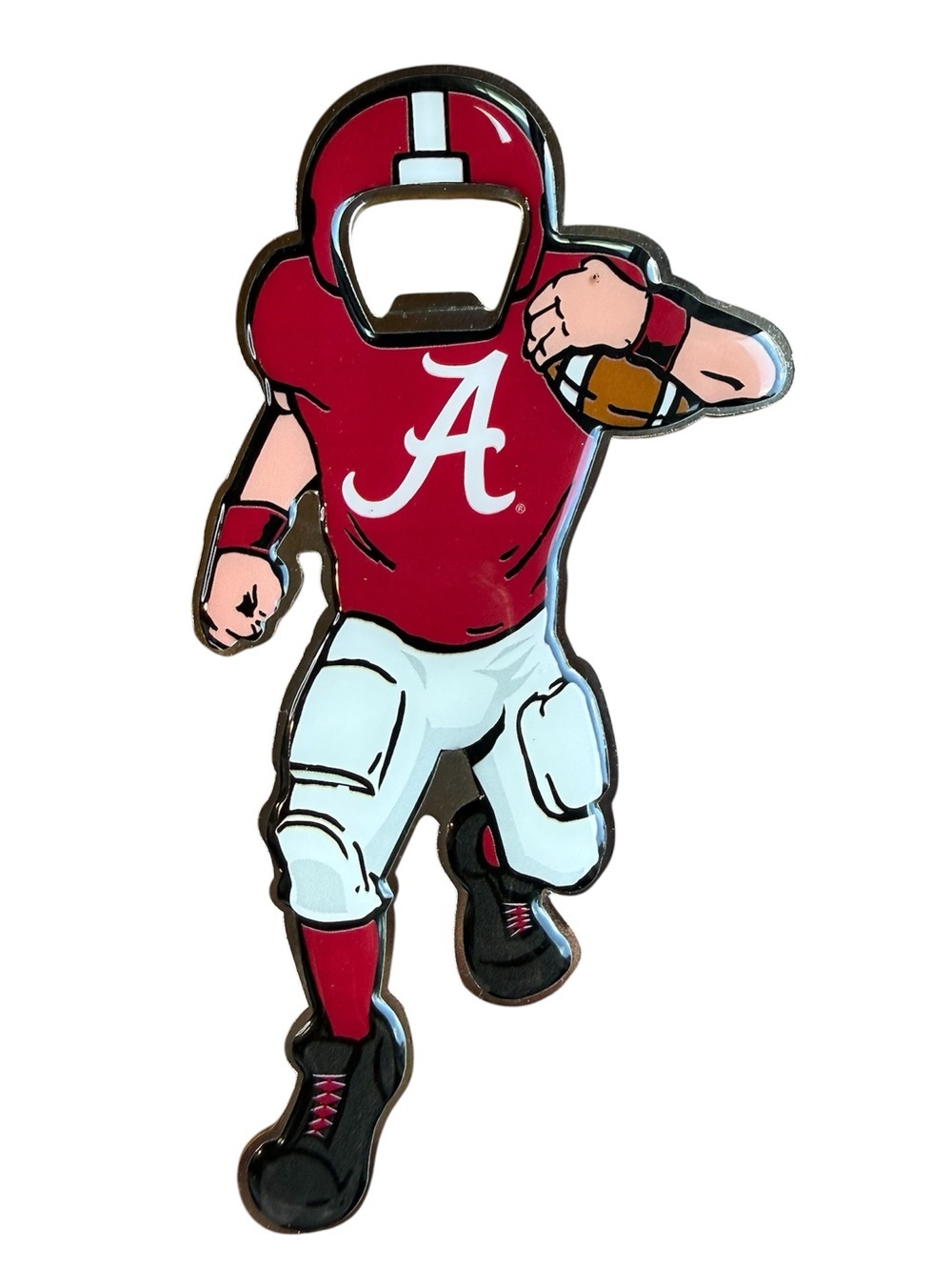 Alabama Crimson Tide Football Magnetic Bottle Opener - Crimson and White